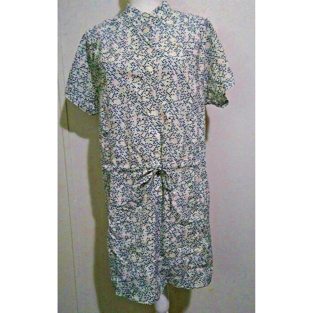 Lacoste Womens Dress Romper Cover Up 38 Small Drawstring Waist Alligator Logo